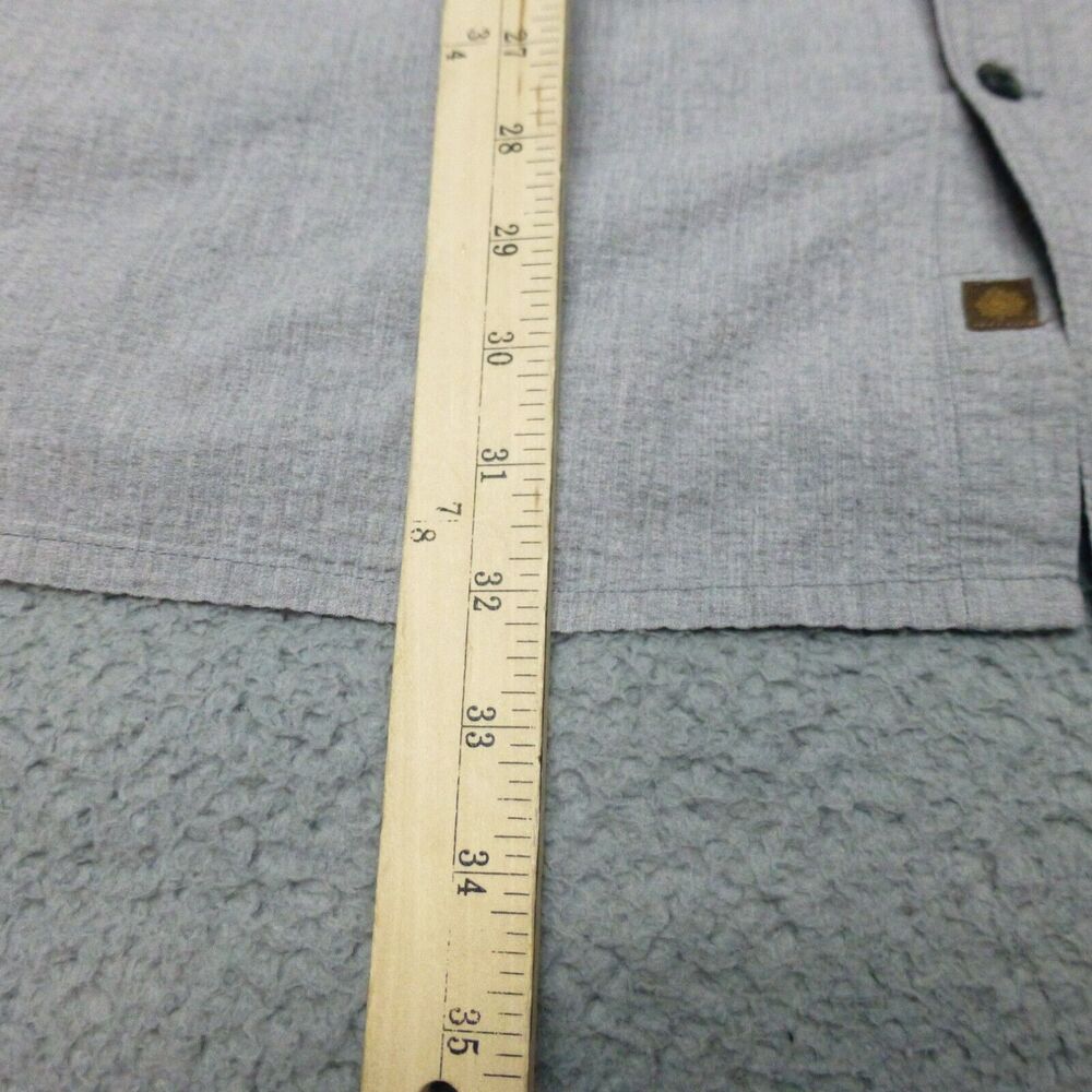 Territory Shirt Mens XXL Gray Button Up Cotton Short Sleeve Pockets Casual - Picture 8 of 9